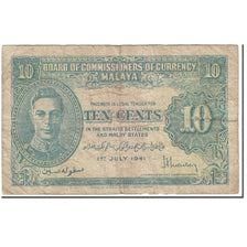 Banknote, MALAYA, 10 Cents, 1941, 1941-07-01, KM:8, VG(8-10)