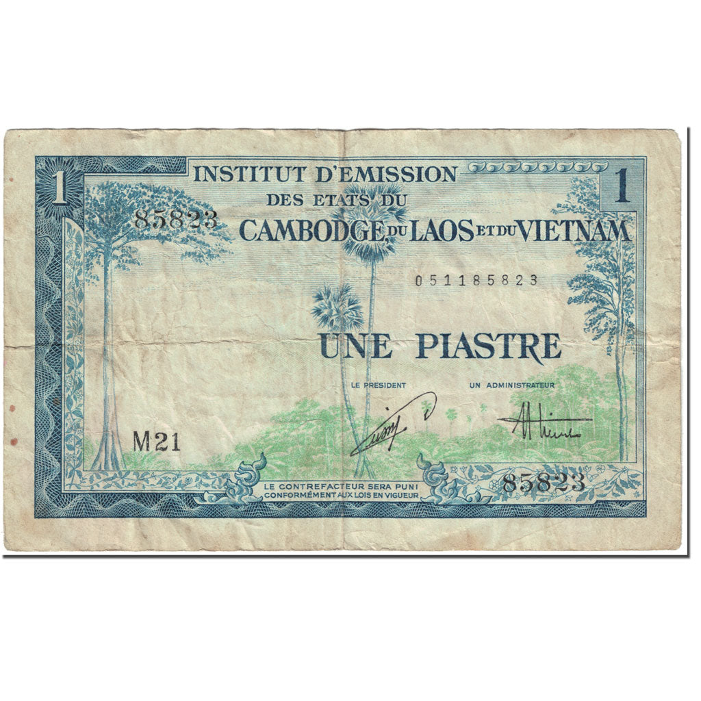 Banknote, FRENCH INDO-CHINA, 1 Piastre = 1 Dong, 1954, Undated (1954), KM:105