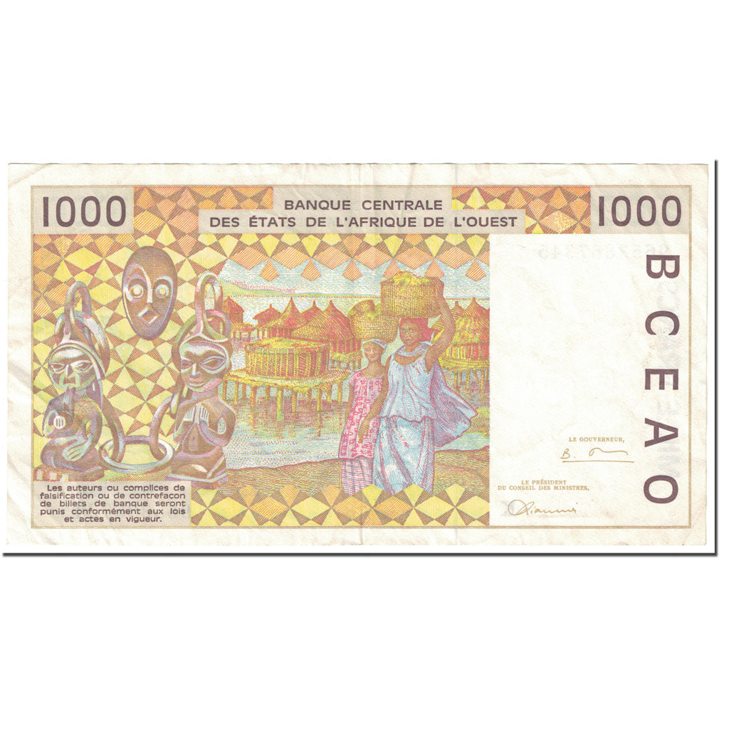 Geldschein, West African States, 1000 Francs, 1996, Undated (1996), KM:711Kf, S