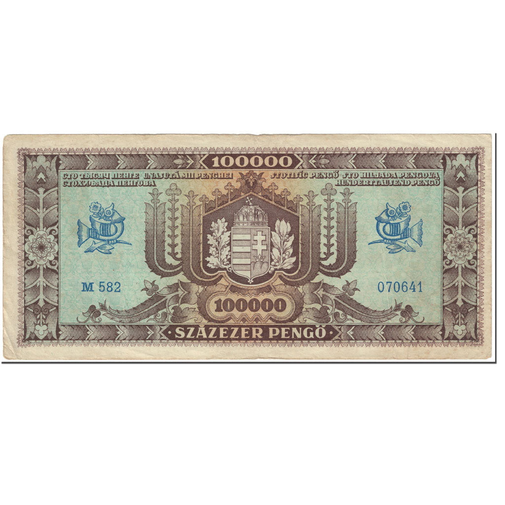 Banknote, Hungary, 100,000 Pengö, 1945, 1945-10-23, KM:120A, VF(20-25)