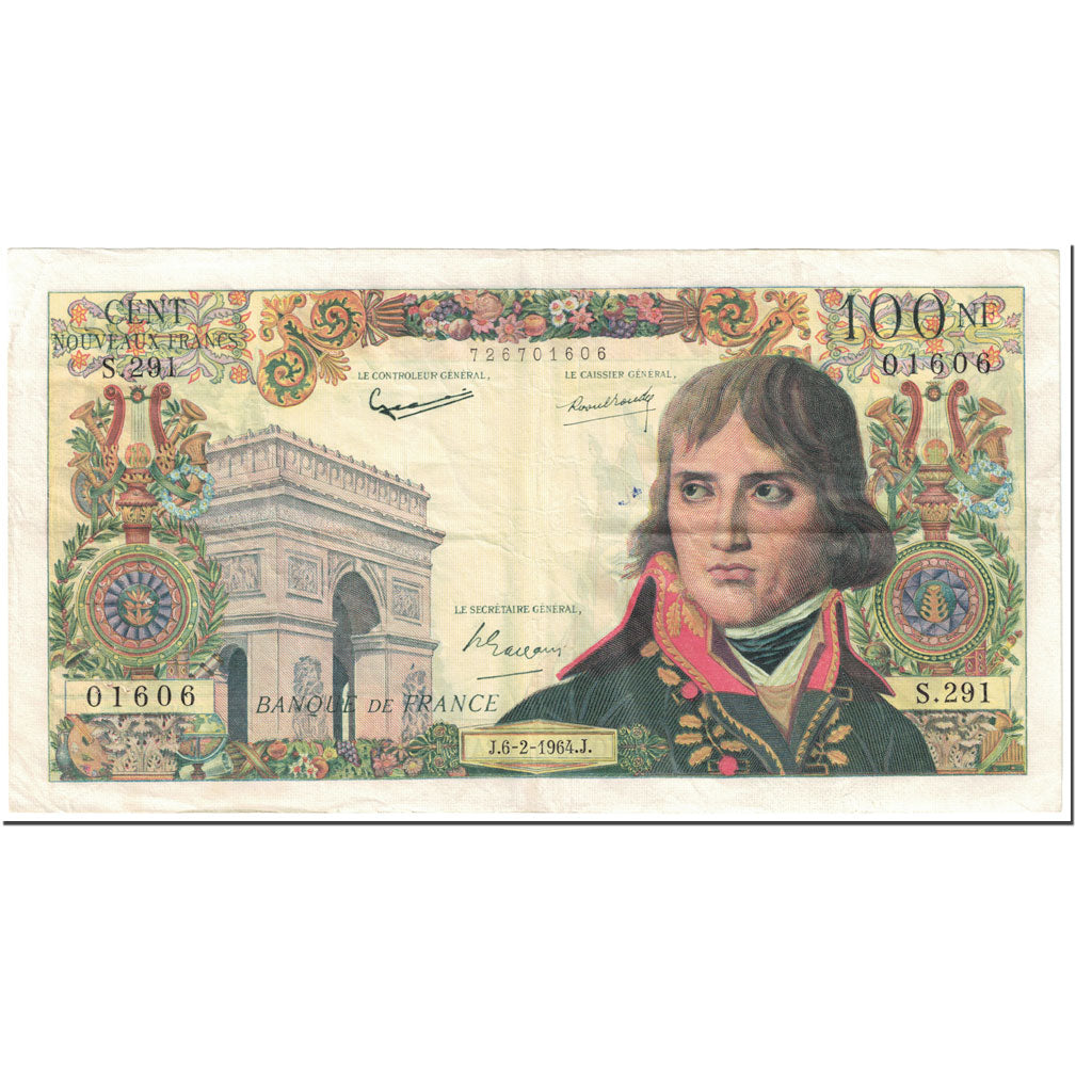 Frankreich, 100 Nouveaux Francs, Bonaparte, 1964, 1964-02-06, S, Fayette:59.25