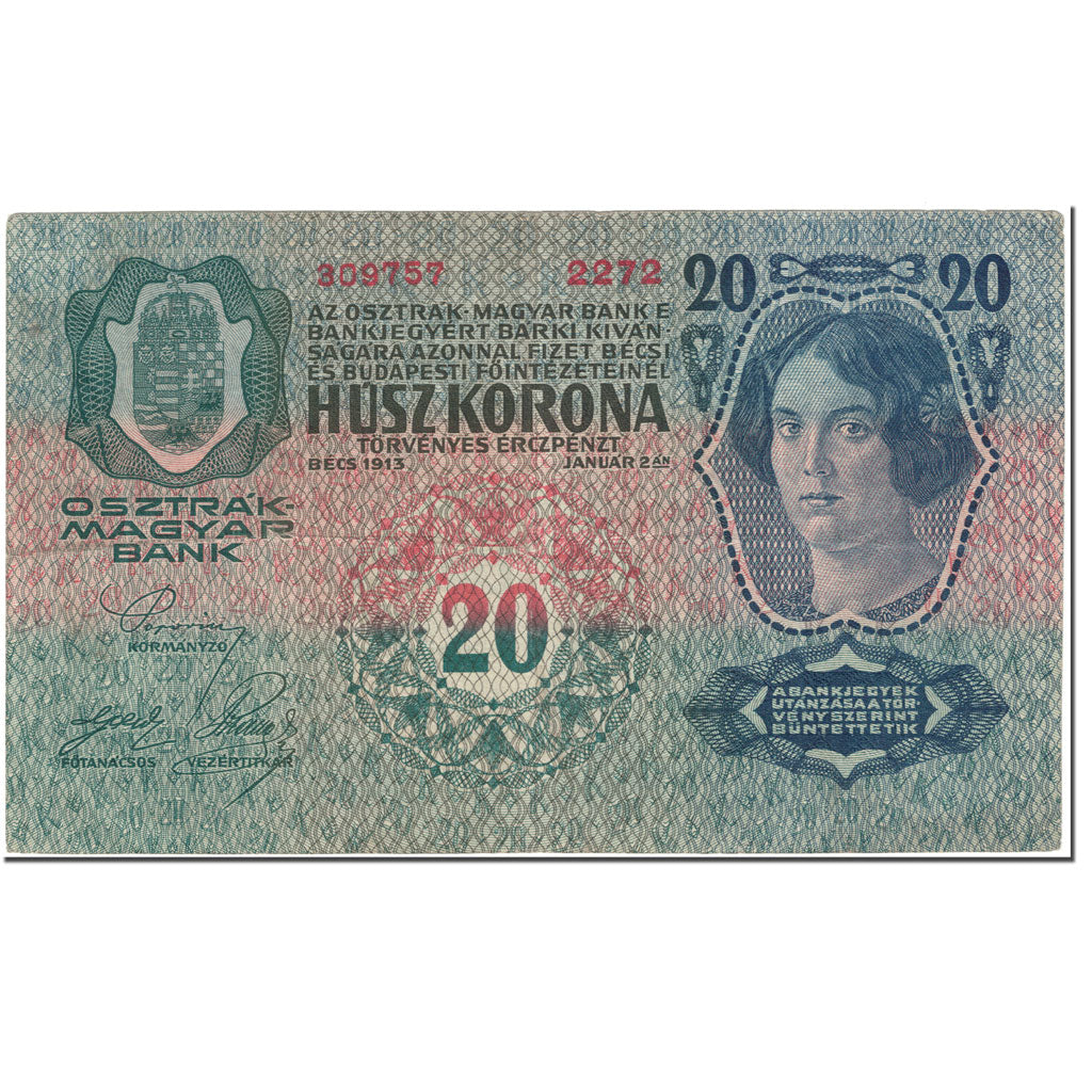 Banknote, Austria, 20 Kronen, 1913, 1913-01-02, KM:13, EF(40-45)