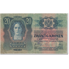Banknote, Austria, 20 Kronen, 1913, 1913-01-02, KM:13, VF(20-25)