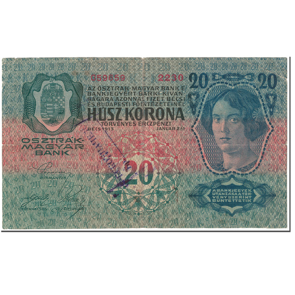 Banknote, Austria, 20 Kronen, 1913, 1913-01-02, KM:13, VF(20-25)