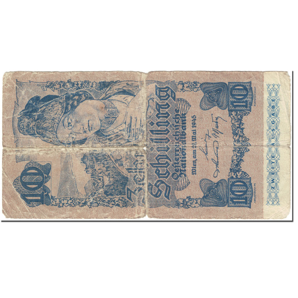 Banknote, Austria, 10 Schilling, 1945, 1945-05-29, KM:115, AG(1-3)