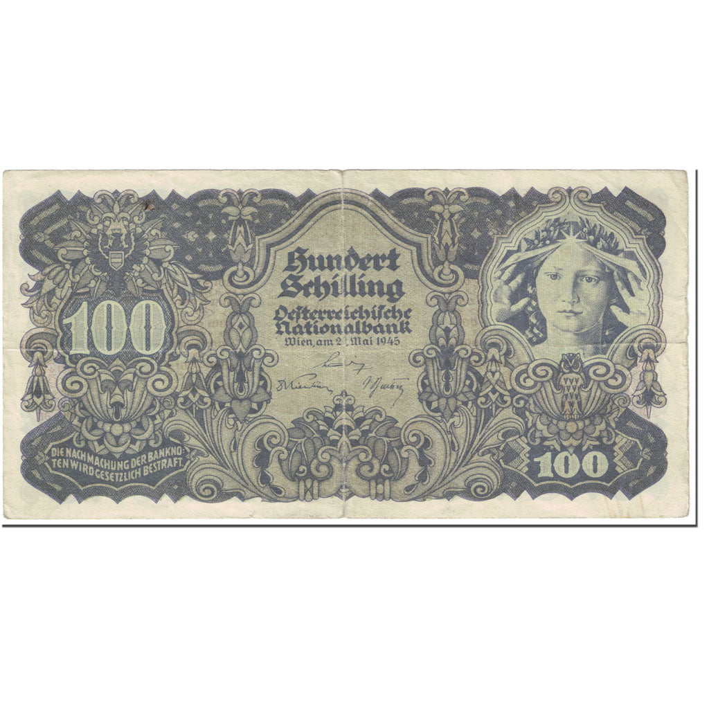 Banknote, Austria, 100 Schilling, 1945, 1945-05-29, KM:118, VF(20-25)