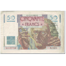 France, 50 Francs, 50 F 1946-1951 ''Le Verrier'', 1949, 1949-02-17, VF(20-25)