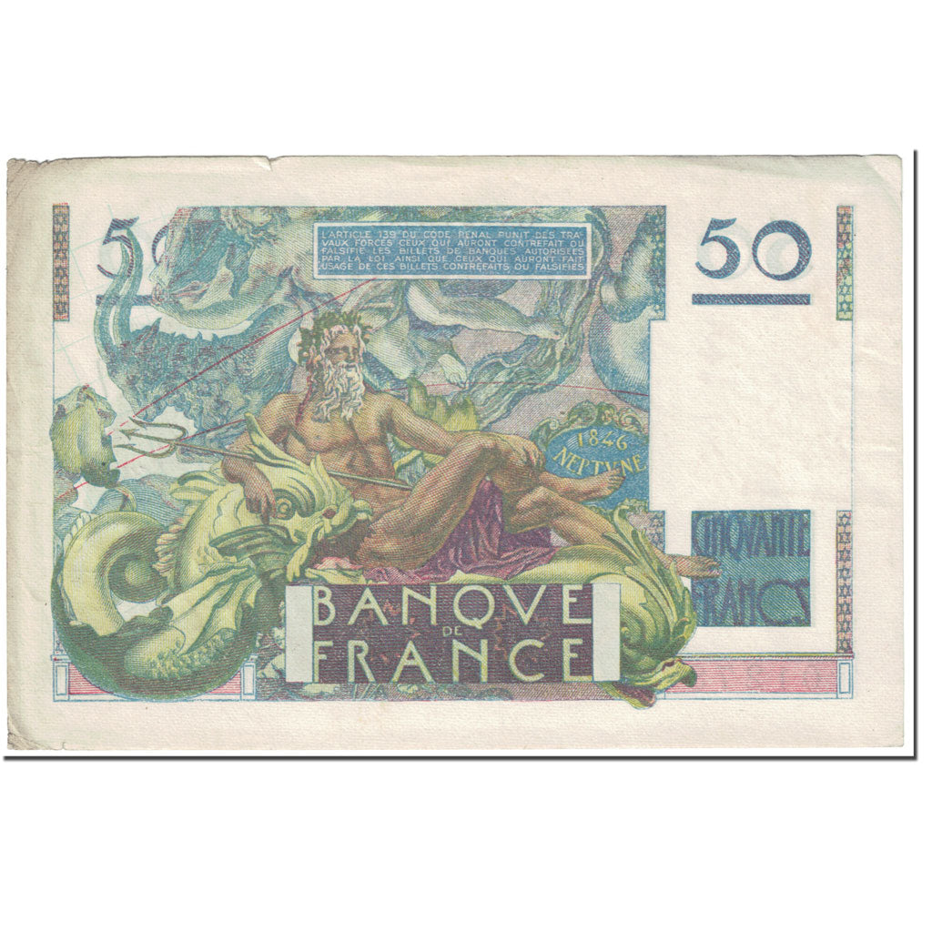 France, 50 Francs, 50 F 1946-1951 ''Le Verrier'', 1949, 1949-02-17, VF(20-25)