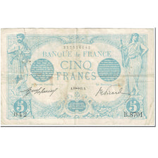 Francja, 5 Francs, 5 F 1912-1917 ''Bleu'', 1915, 1915-11-09, VF(20-25)