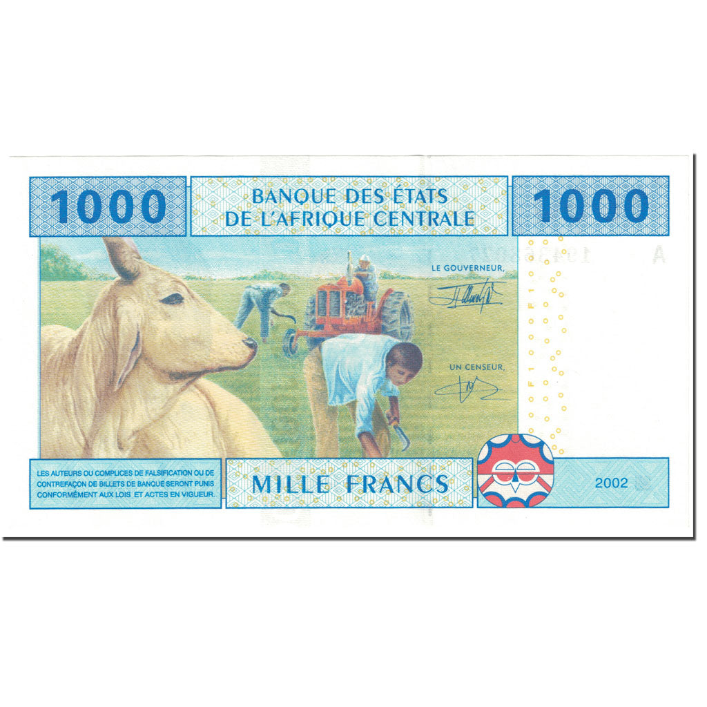 Banknote, Central African States, 1000 Francs, 2002, Undated (2002), KM:407A