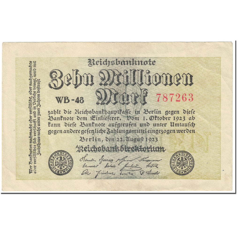 Banknote, Germany, 10 Millionen Mark, 1923, 1923-08-22, KM:106b, EF(40-45)
