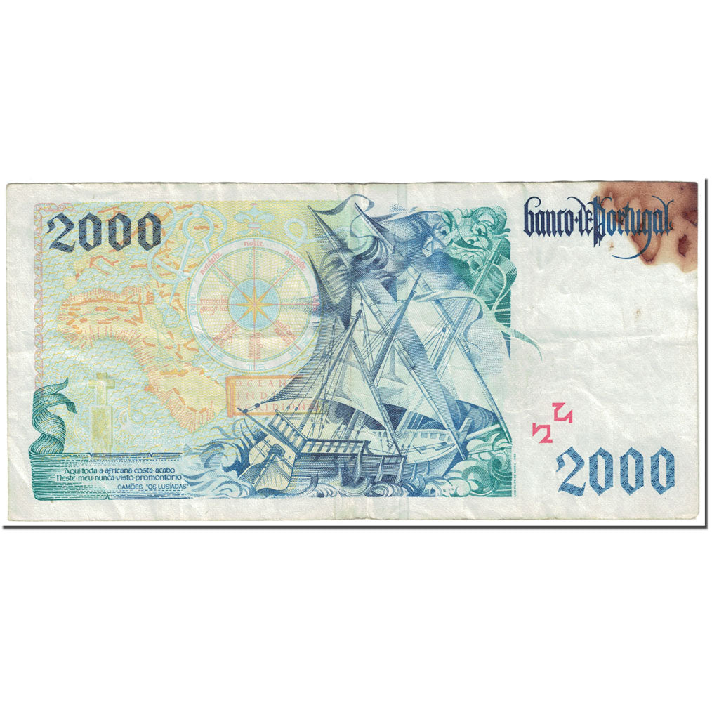 Banconote, Portogallo, 2000 Escudos, 1997, 1997-09-11, KM:189c, MB