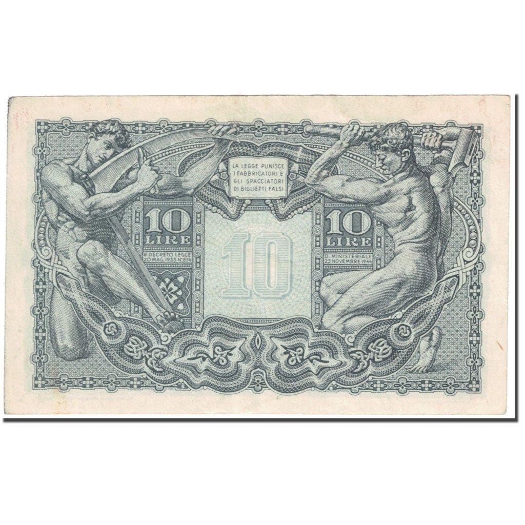 Banknote, Italy, 10 Lire, 1944, 1944-11-23, KM:32c, AU(55-58)