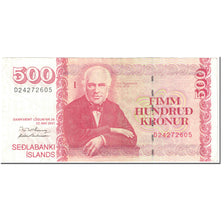 Banknot, Islandia, 500 Kronur, 2001, 2001-05-22, KM:58a, EF(40-45)