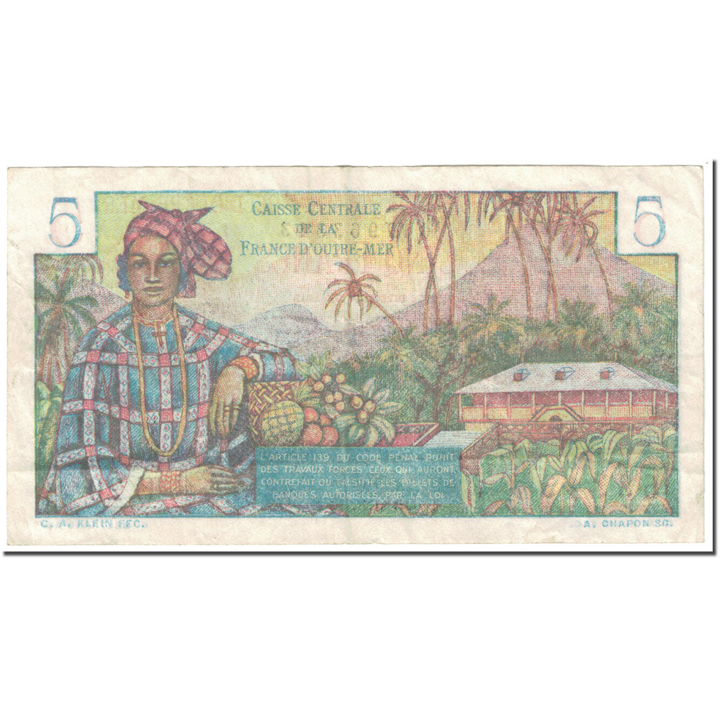 Banknote, French Equatorial Africa, 5 Francs, 1947, Undated (1947), KM:20b