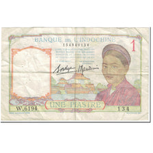 Banknote, FRENCH INDO-CHINA, 1 Piastre, 1936, Undated (1936), KM:54b, VF(20-25)