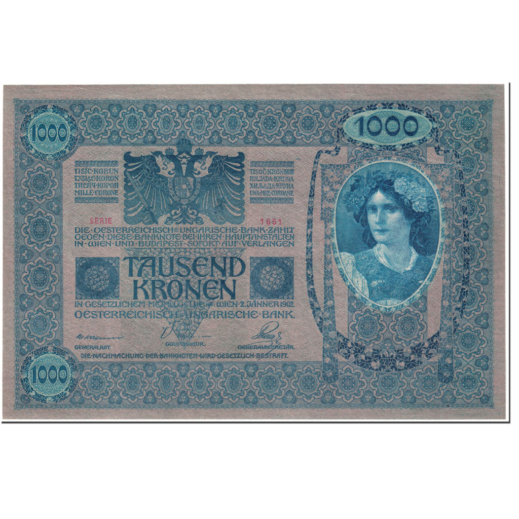 Banknote, Austria, 1000 Kronen, 1919, Undated (1919), KM:59, UNC(63)