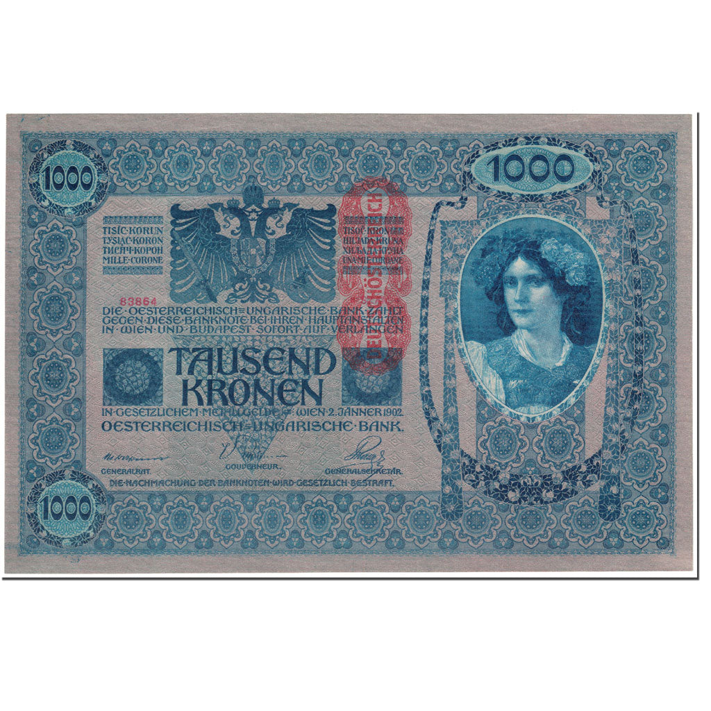 Banknote, Austria, 1000 Kronen, 1919, Undated (1919), KM:59, UNC(63)