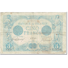 Frankrijk, 5 Francs, Bleu, 1916, 1916-03-07, B+, Fayette:2.37, KM:70