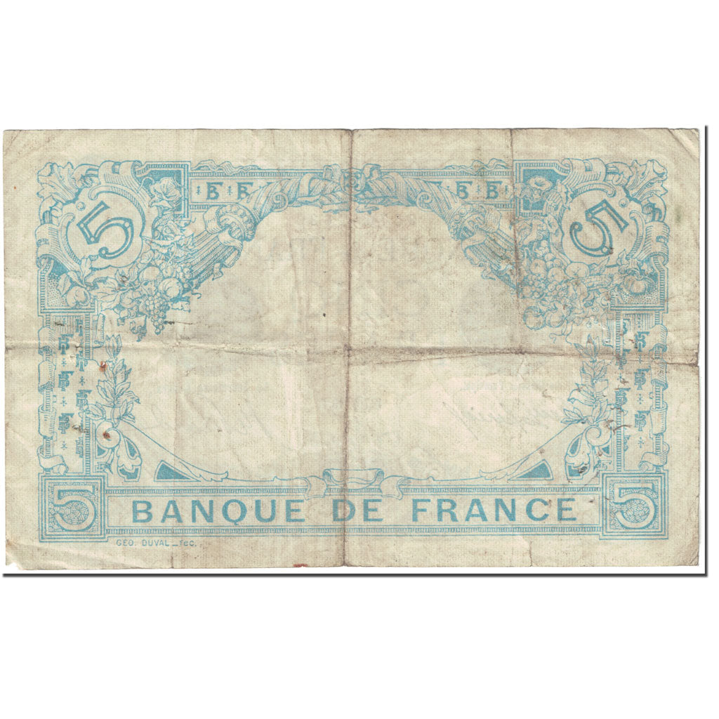 Frankreich, 5 Francs, Bleu, 1916, 1916-03-07, SGE+, Fayette:2.37, KM:70