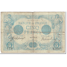 France, 5 Francs, Bleu, 1914, 1914-04-11, B+, Fayette:2.22, KM:70