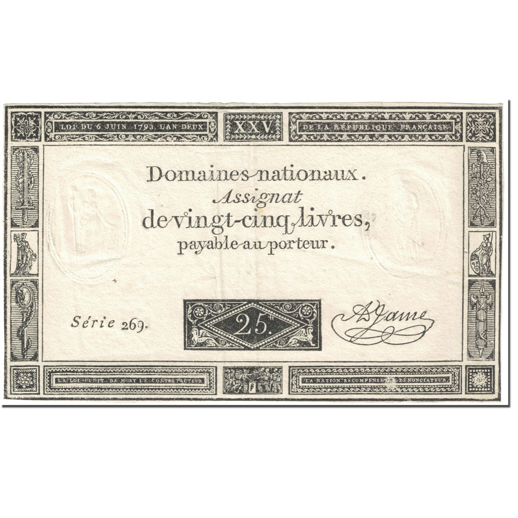 France, 25 Livres, 1793, 1793-06-06, TTB, KM:A71