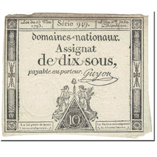 France, 10 Sous, 1793, 1793-05-23, VF(20-25), KM:A68b