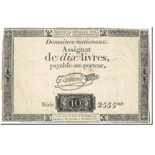 France, 10 Livres, 1792, 1792-10-24, VF(20-25), KM:A66a