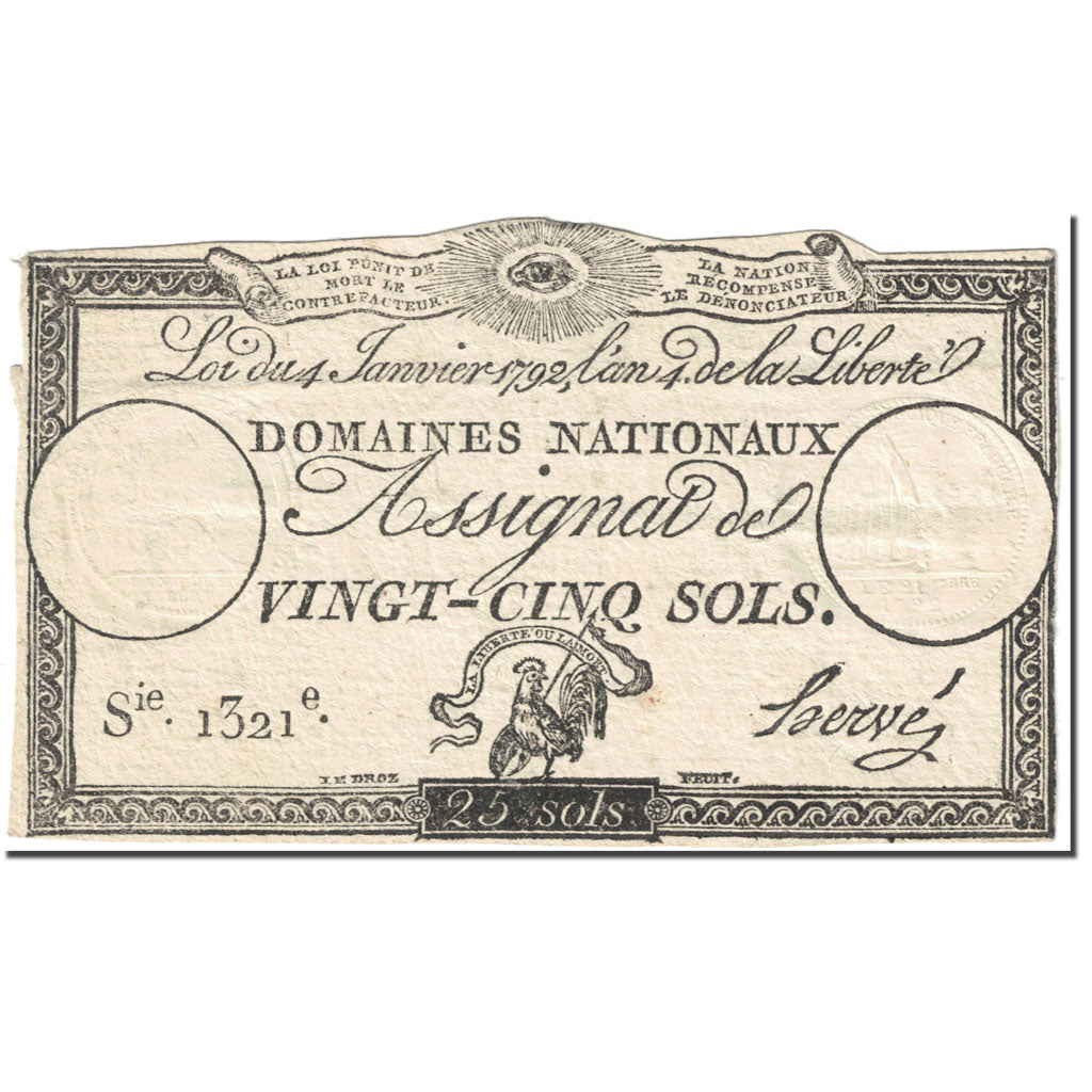 France, 25 Sols, 1792, 1792-01-04, EF(40-45), KM:A55