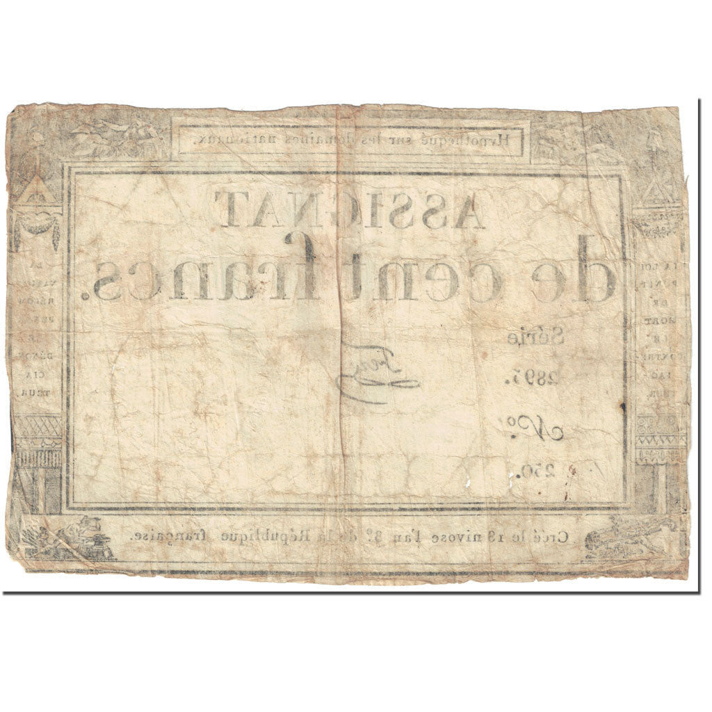 France, 100 Francs, 1795, Ferz, 1795-01-07, B, KM:A78
