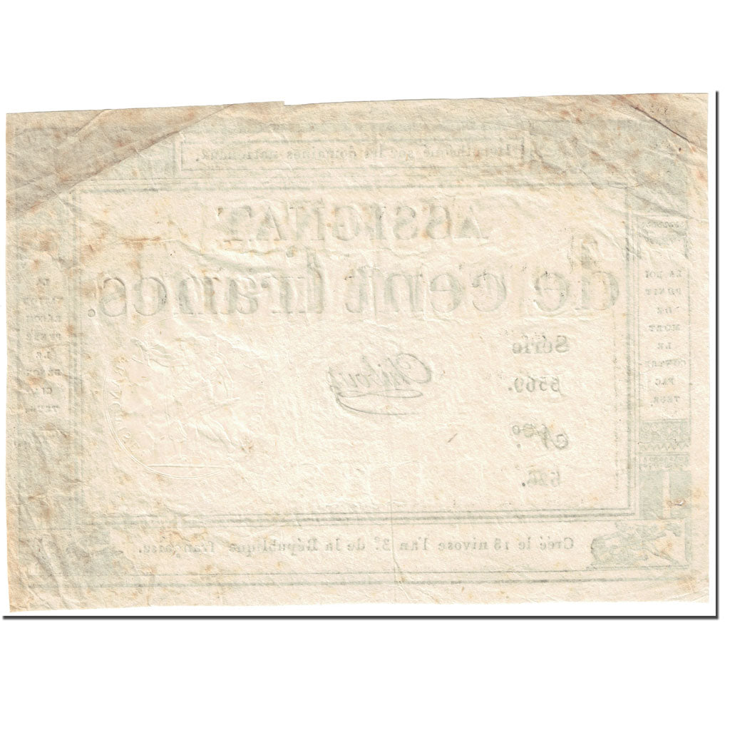 Francia, 100 Francs, 1795, Chibout, 1795-01-07, MBC, KM:A78