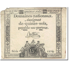 France, 15 Sols, 1793, 1793-05-23, VF(20-25), KM:A69b