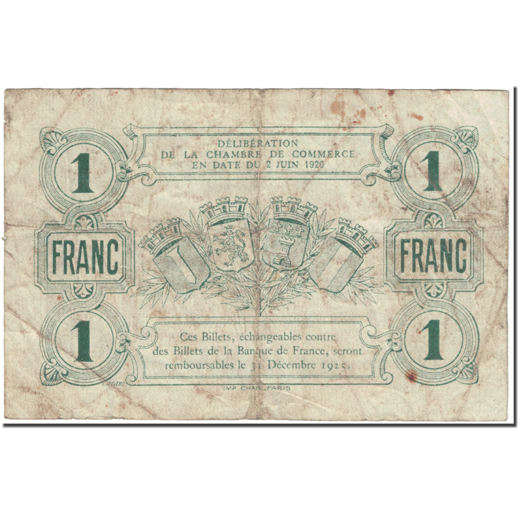 France, 1 Franc, 1920, 1920-06-02, TB