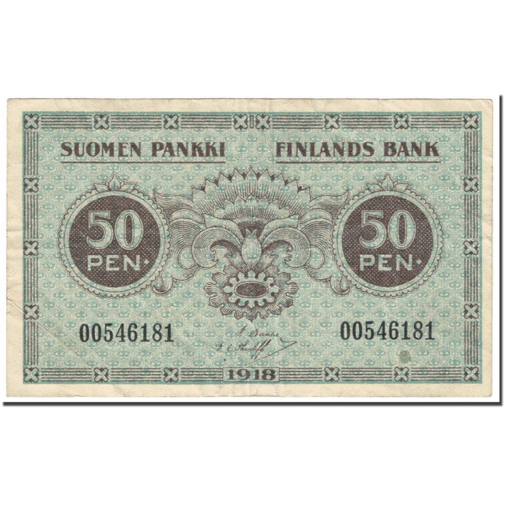 Banknote, Finland, 50 Penniä, 1918, Undated (1918), KM:34, EF(40-45)
