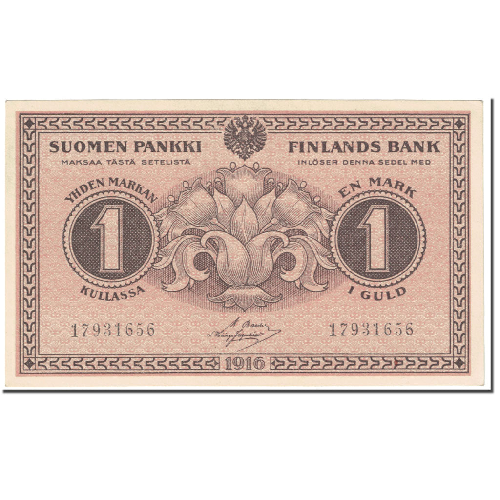 Banknote, Finland, 1 Markka, 1916, Undated (1916), KM:19a, UNC(63)