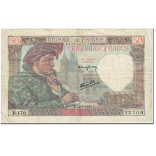 Frankreich, 50 Francs, Jacques Coeur, 1942, 1942-05-15, SS, Fayette:19.20, KM:93