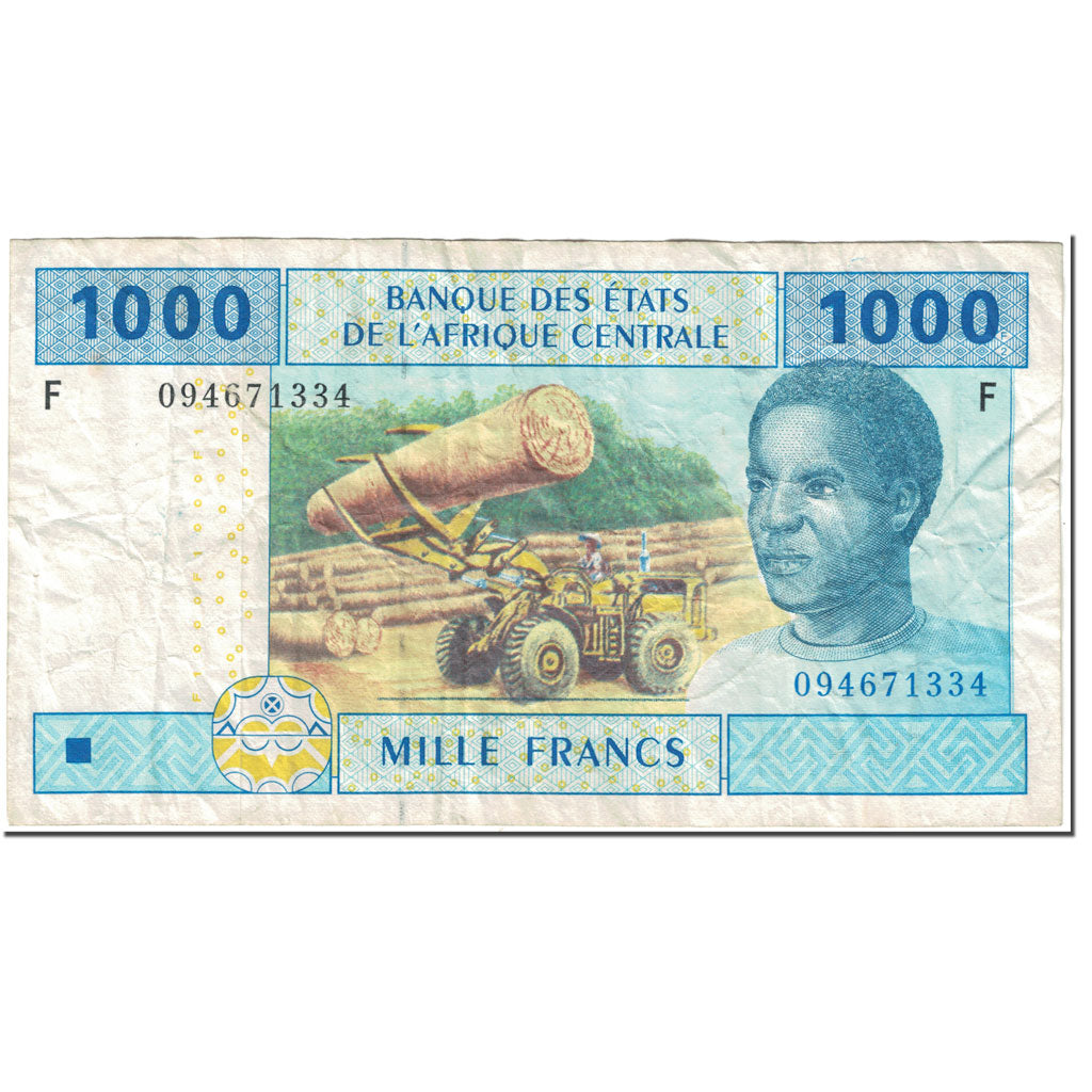 Banknote, Central African States, 1000 Francs, 2002, Undated (2002), KM:507F