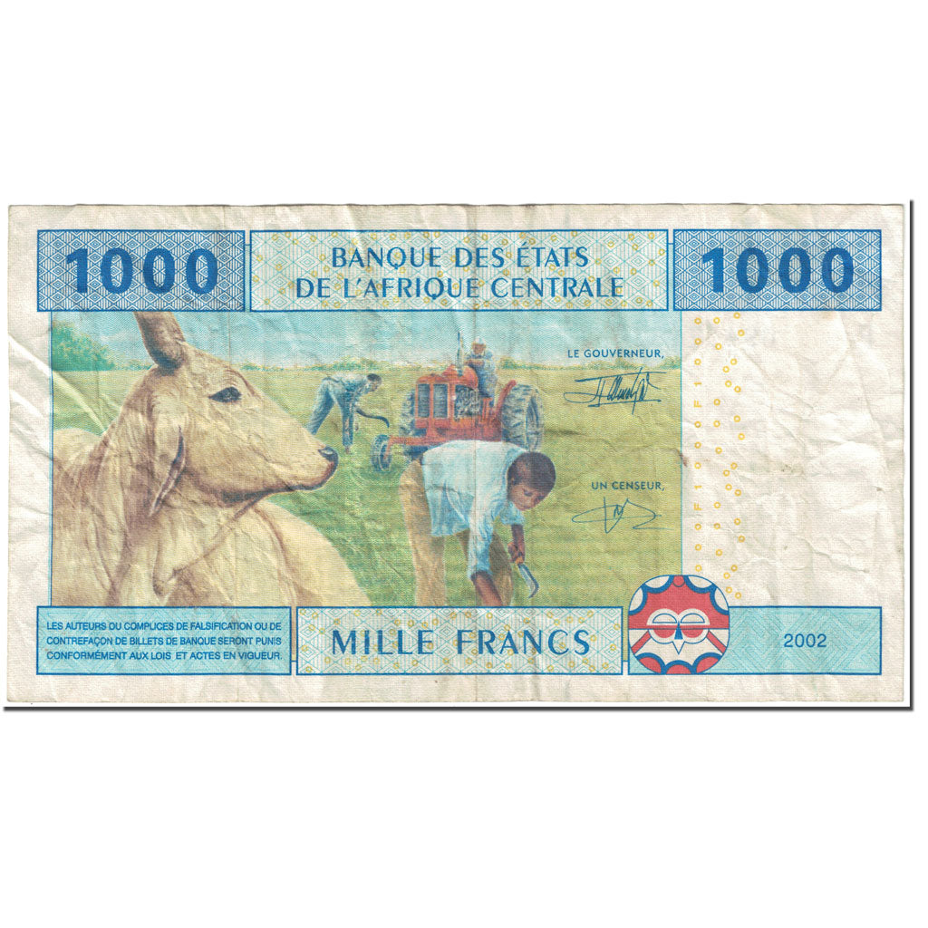 Banknote, Central African States, 1000 Francs, 2002, Undated (2002), KM:507F