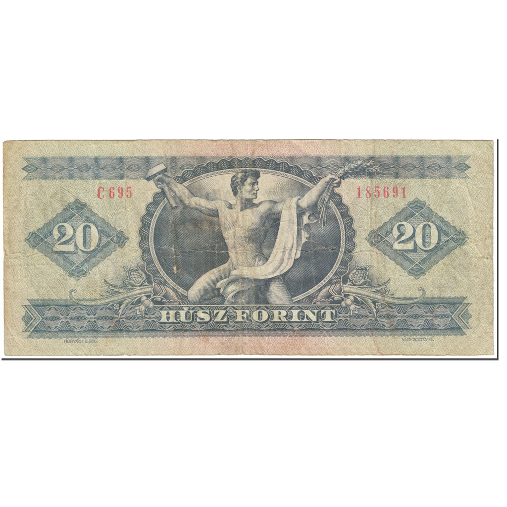 Biljet, Hongarije, 20 Forint, 1975, 1975-10-25, KM:169f, TB