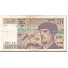 França, 20 Francs, Debussy, 1980, Undated (1980), VF(20-25), Fayette:66.01A2