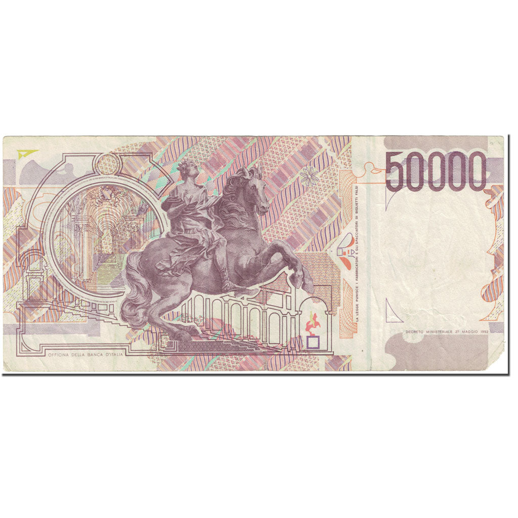 Banknote, Italy, 50,000 Lire, 1992, 1992-05-27, KM:116b, VG(8-10)