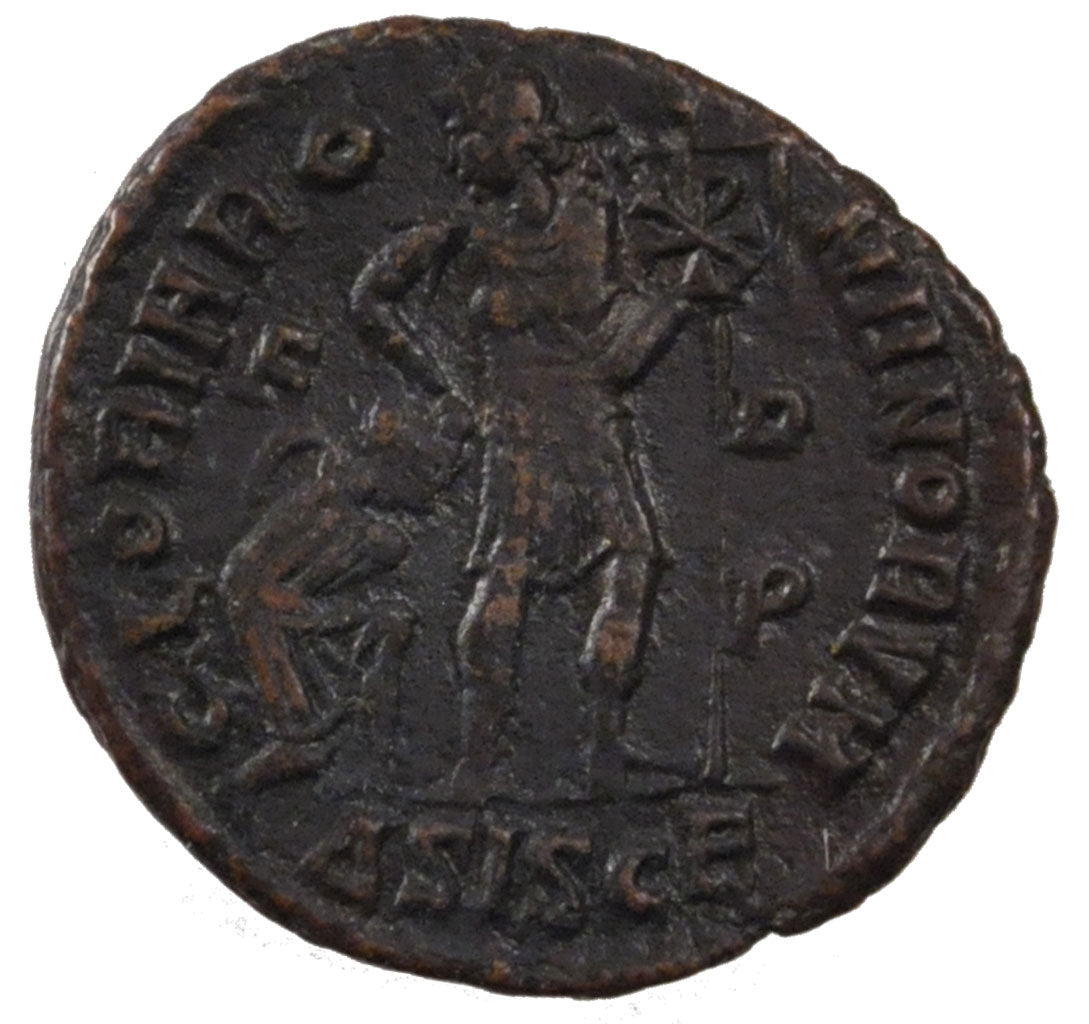 Gratian, Nummus, Siscia, AU(55-58), Copper, Cohen #23, 2.70
