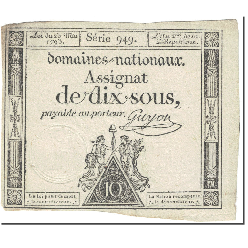 France, 10 Sous, 1793, 1793-05-23, EF(40-45), KM:A68b