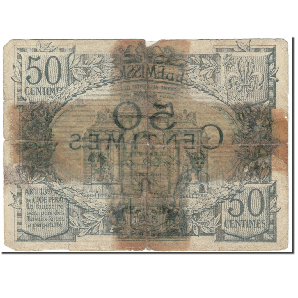 Francja, 50 Centimes, 1915, AOUT 1915, AG(1-3)