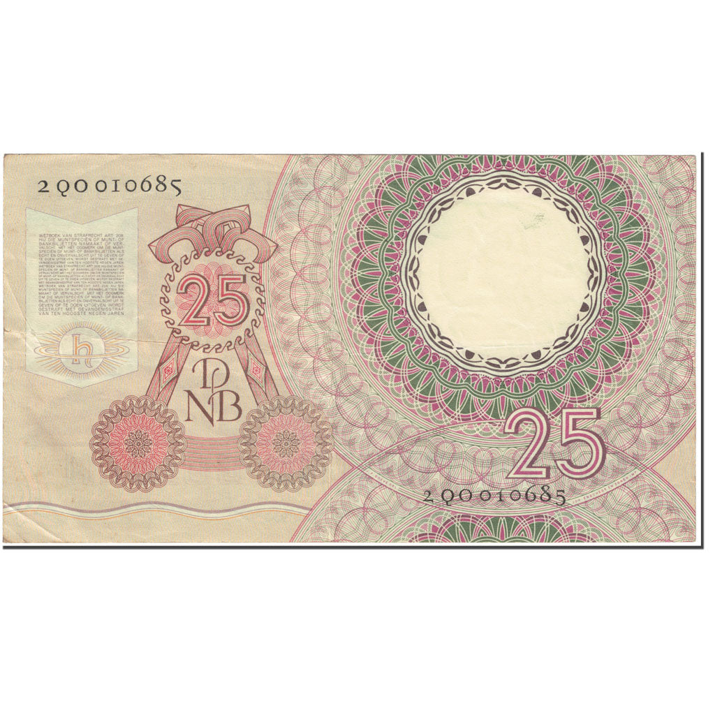 Banknote, Netherlands, 25 Gulden, 1955, 1955-04-10, KM:87, VF(20-25)