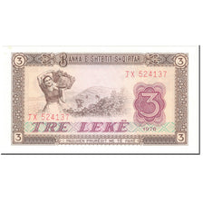 Banknote, Albania, 3 Lekë, 1976, Undated (1976), KM:34a, UNC(65-70)
