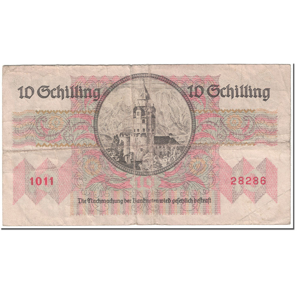 Banknote, Austria, 10 Schilling, 1946, 1946-02-02, KM:122, VF(20-25)