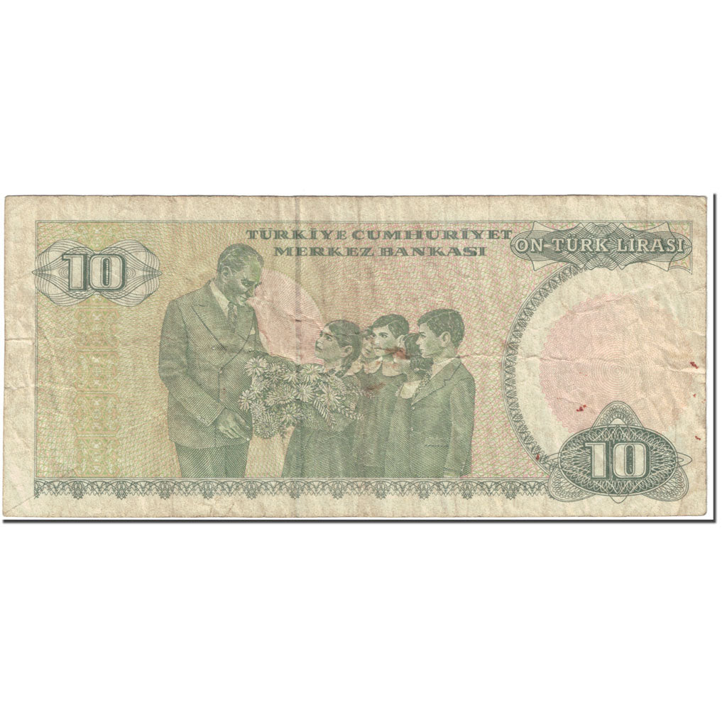 Banknote, Turkey, 10 Lira, 1984-1987, Undated (1984-87), KM:192, VF(20-25)