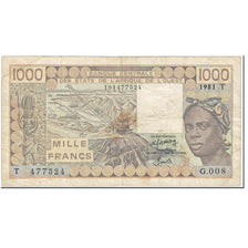 Banknote, West African States, 1000 Francs, 1981, Undated (1981), KM:807Tc
