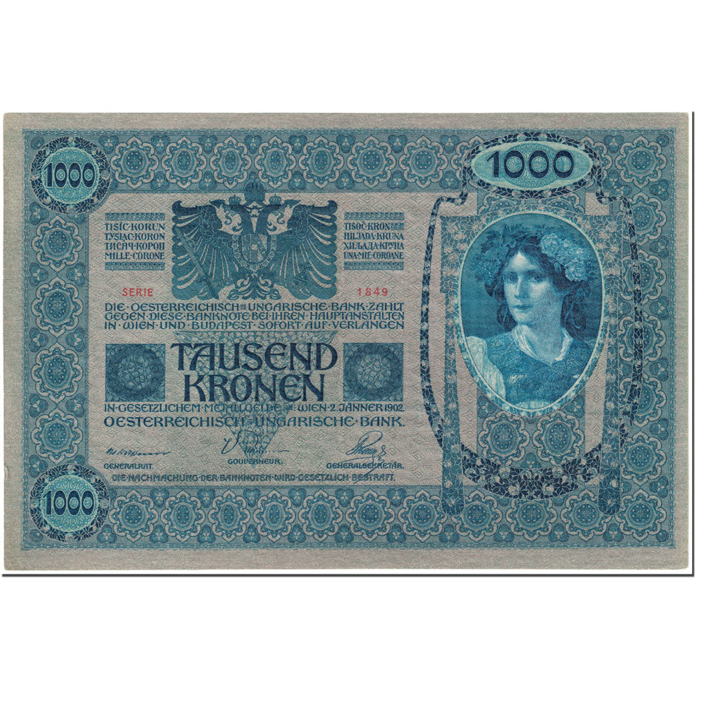 Banknote, Austria, 1000 Kronen, 1919, Undated (1919), KM:59, UNC(65-70)